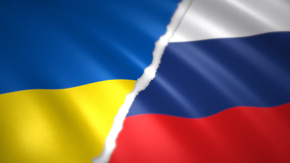 Image Stock | Waving flag : Ukraine vs Russia (4K)