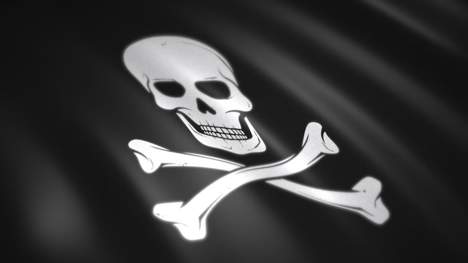 Image Stock | Waving flag : Pirate (4K)