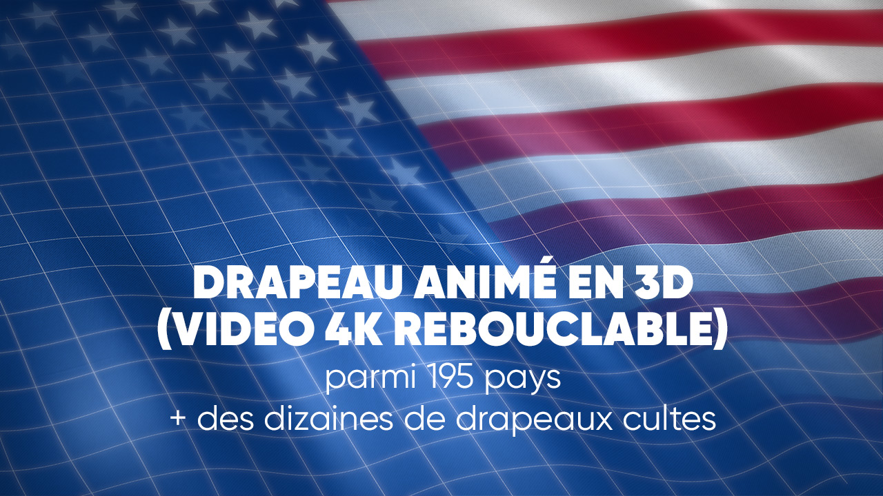 Drapeau animé en 3D (vidéo 4k rebouclable)